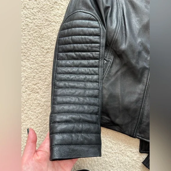 NWT - Vince Black Quilted Leather Jacket - Picture 7 of 10